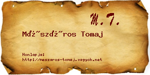 Mészáros Tomaj névjegykártya