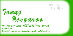 tomaj meszaros business card
